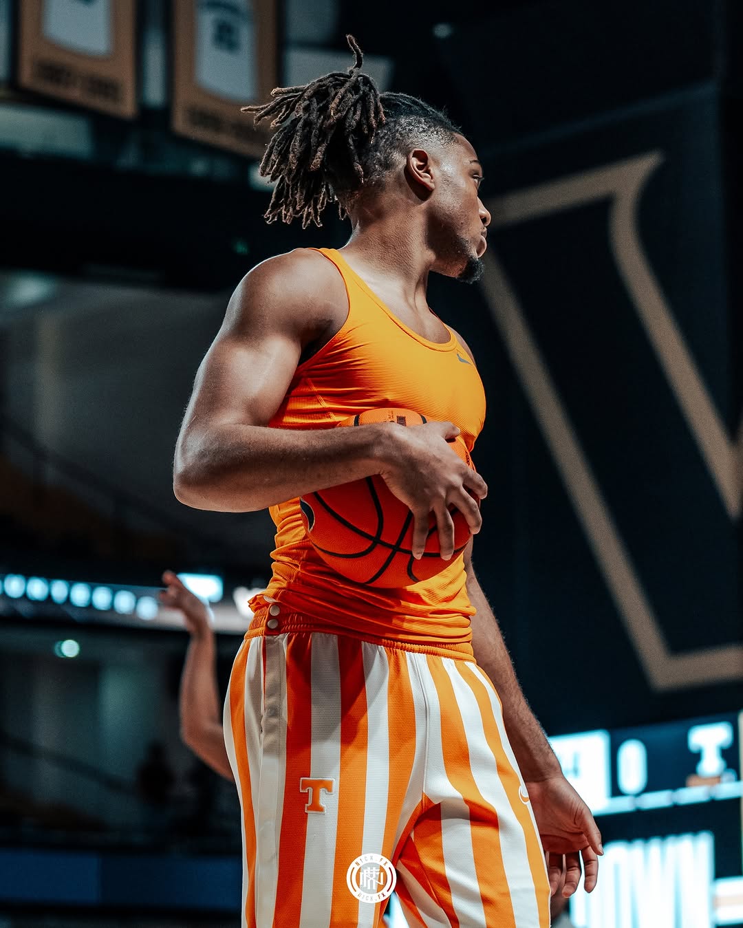 Tennessee basketball player with ball