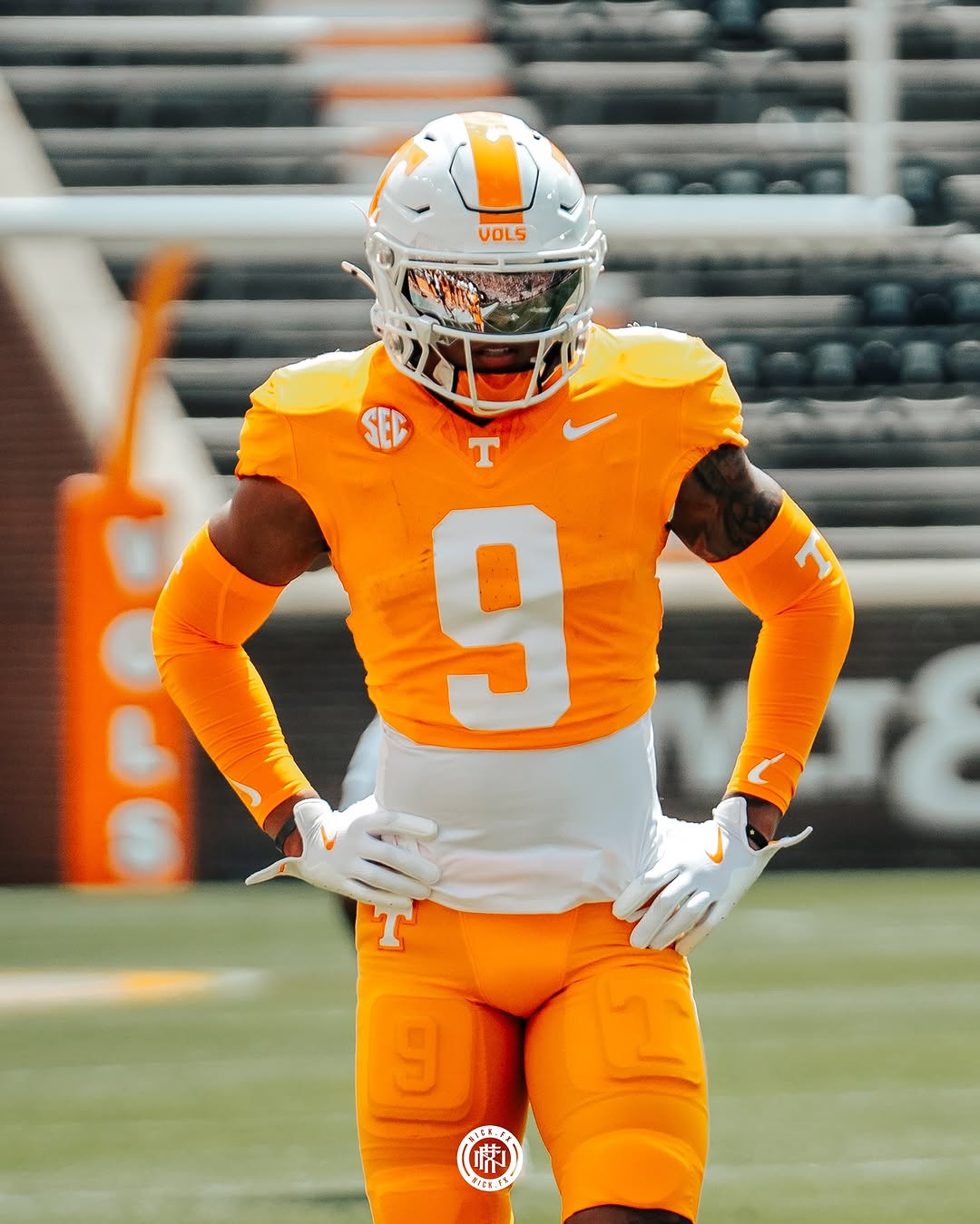 Tennessee Vols player at Orange and White game